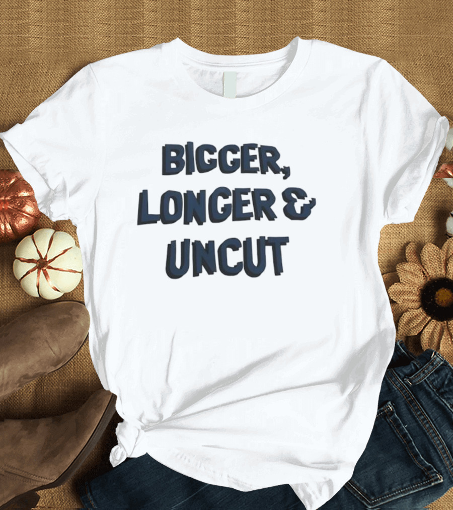 Bigger Longer Uncut Typography Style T-Shirt