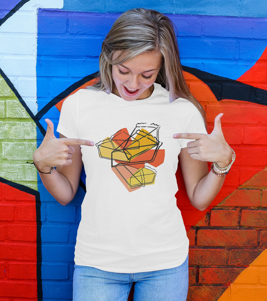 Cake Cosmopolis Sweets Abstract Geometric Layered Design T-Shirt
