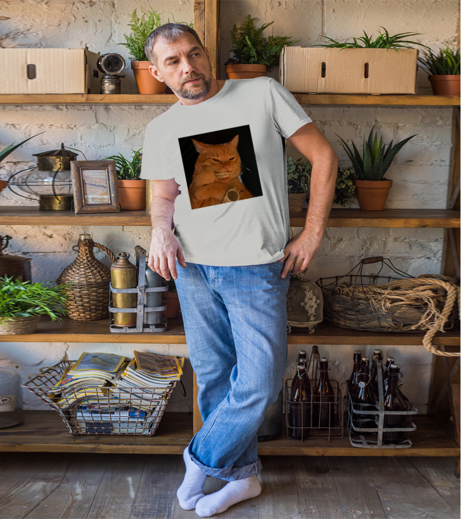 Cat Morgan Freebands Iced Out Gangsta Cat With Diamond Grill And Bling T-Shirt