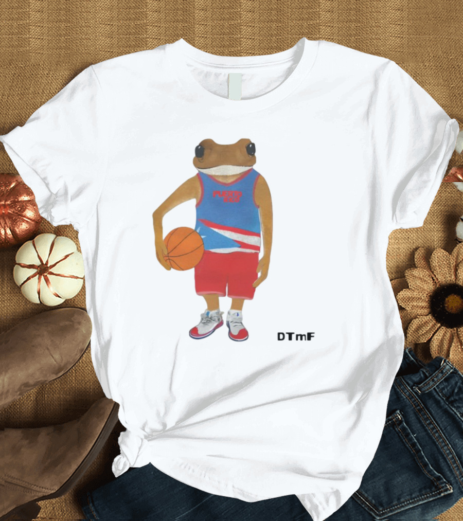 Dtmf Concho Puerto Rico Basketball Frog T-Shirt