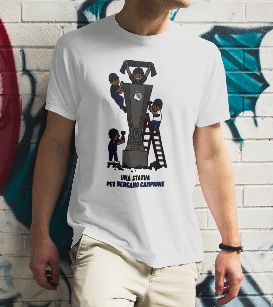 Dublino 22 05 2024 Europa League Cup Una Statua Per Bergamo Campione T-Shirt
