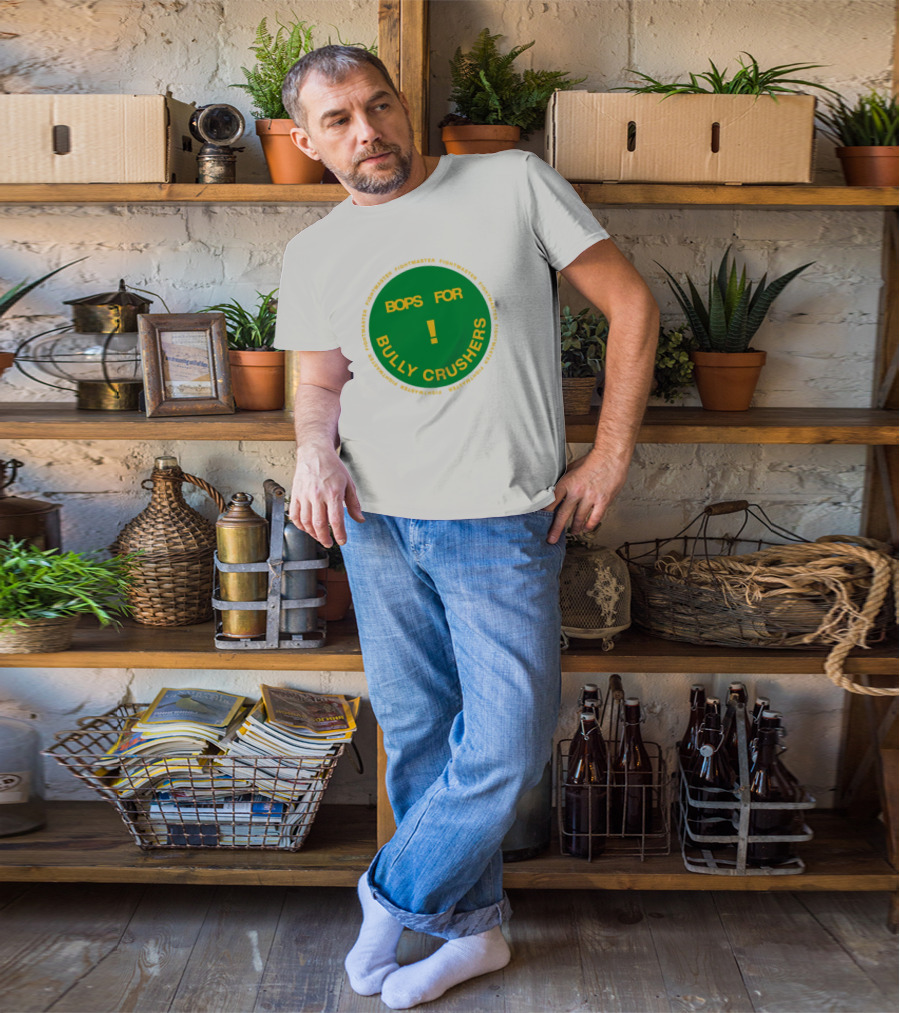 Bops For Bully Crushers Fightmastermusic Exclamation Circle Green Yellow T-Shirt