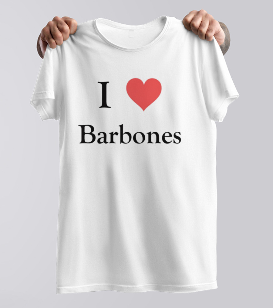 Gabrielvargas_8 I Heart Barbones Bold Text Red Heart Graphic T-Shirt