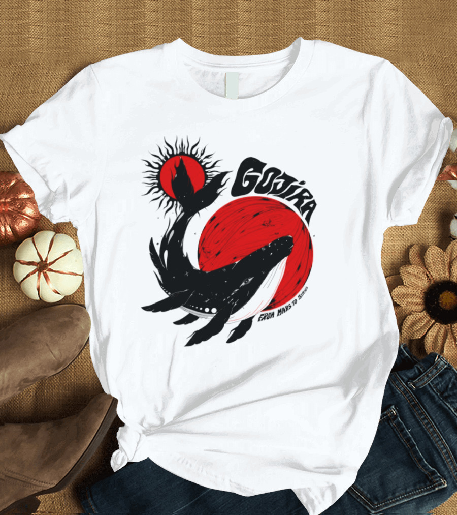 Gojira Whale Red Moon Sun Cosmic Voyage T-Shirt