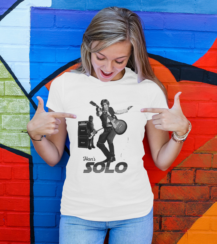 Han_s Solo Chewbacca Guitar Marshall Star Wars T-Shirt