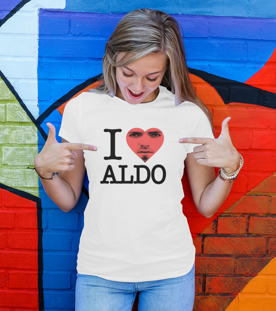 I Love Aldo Heart Face Graphic T-Shirt
