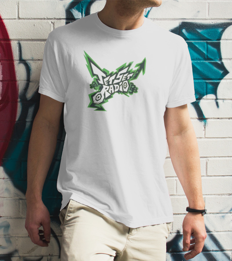 Jet Set Radio Iconic Graffiti Style Green Arrow Emblem T-Shirt