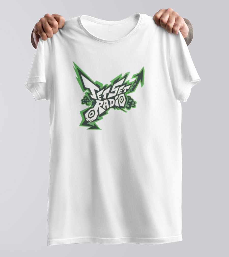 Jet Set Radio Iconic Graffiti Style Green Arrow Emblem T-Shirt