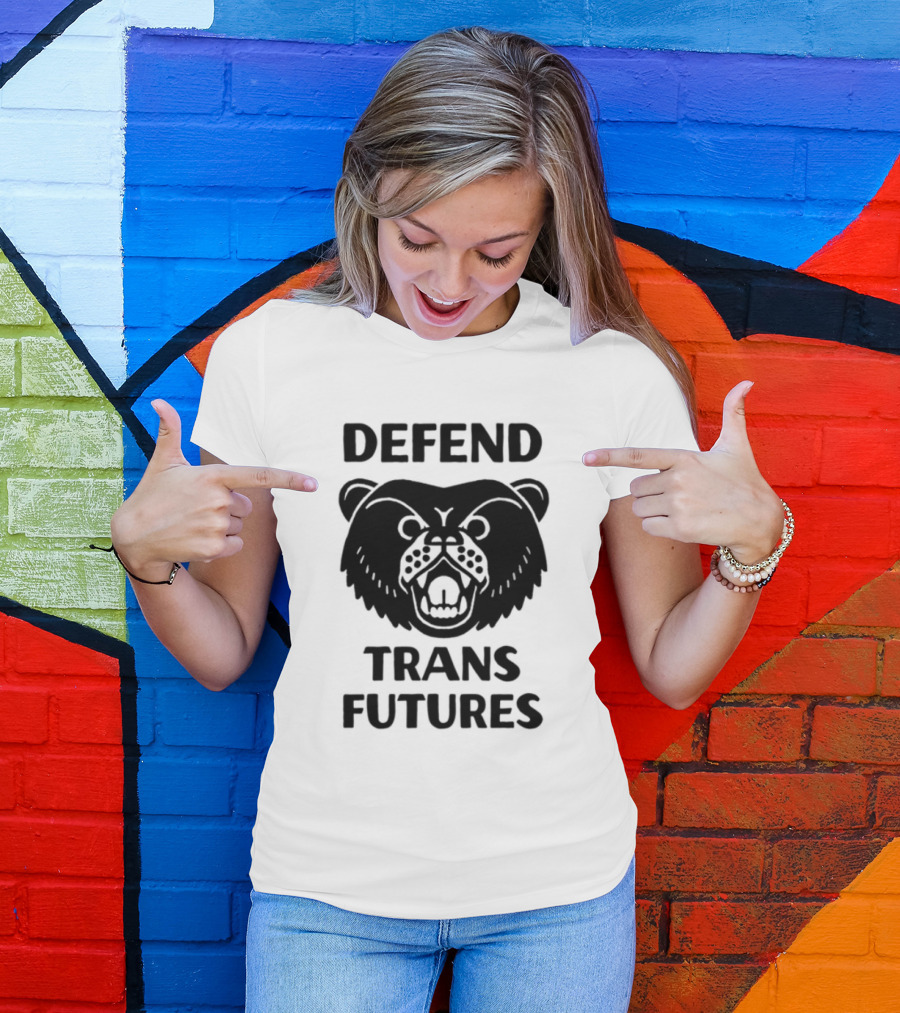 Defend Trans Futures Bear Symbol With Fangs T-Shirt