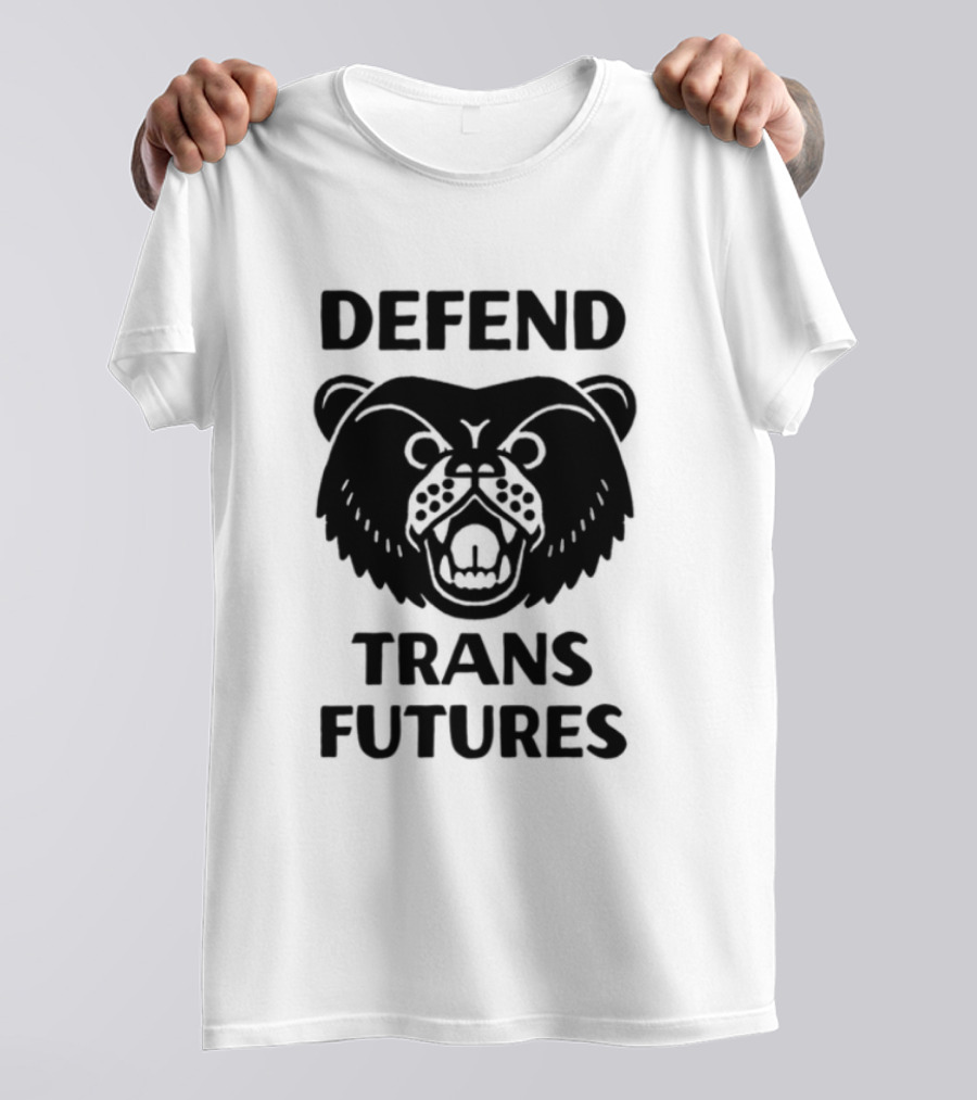 Defend Trans Futures Bear Symbol With Fangs T-Shirt