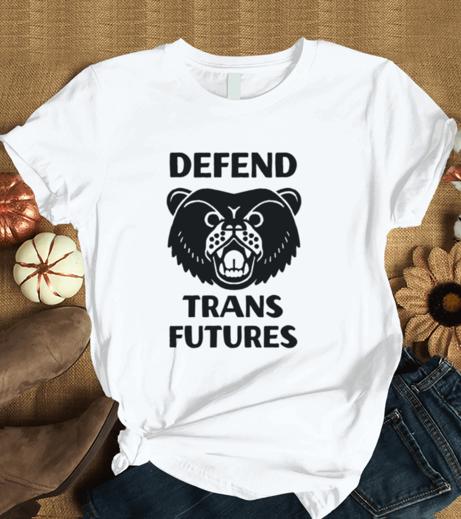 Defend Trans Futures Bear Symbol With Fangs T-Shirt