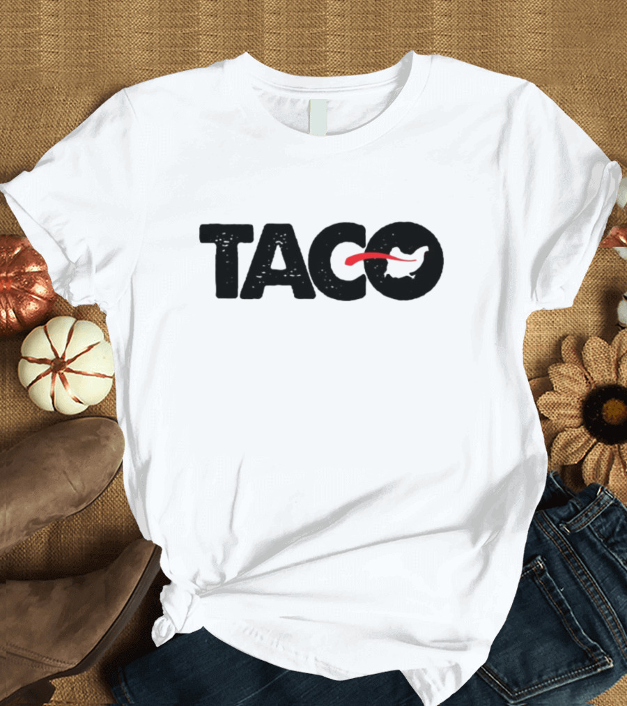 Minocqua Brewing Taco Branded Black And Red Text T-Shirt