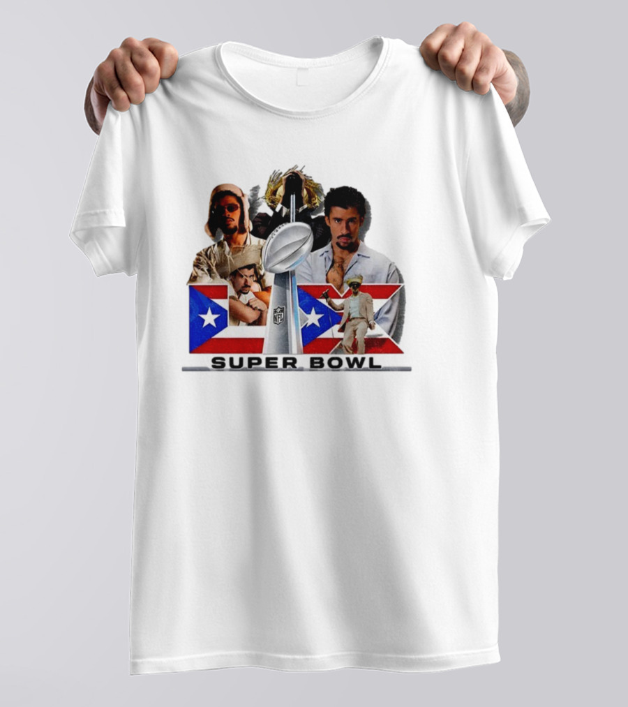 Bad Bunny Super Bowl 2026 Puerto Rican Flag NFL Halftime Show T-Shirt