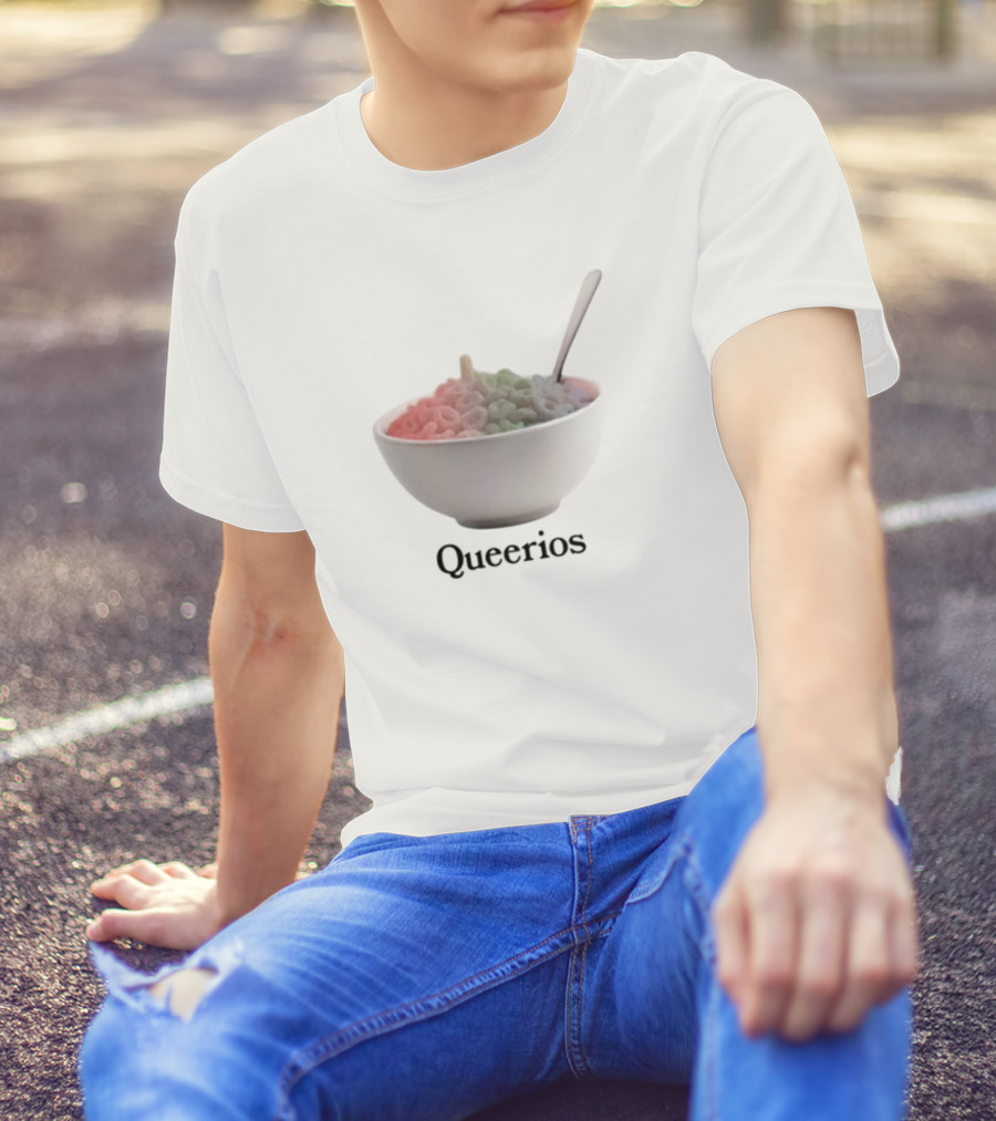 Pridecore Queerios Rainbow Cereal Bowl T-Shirt