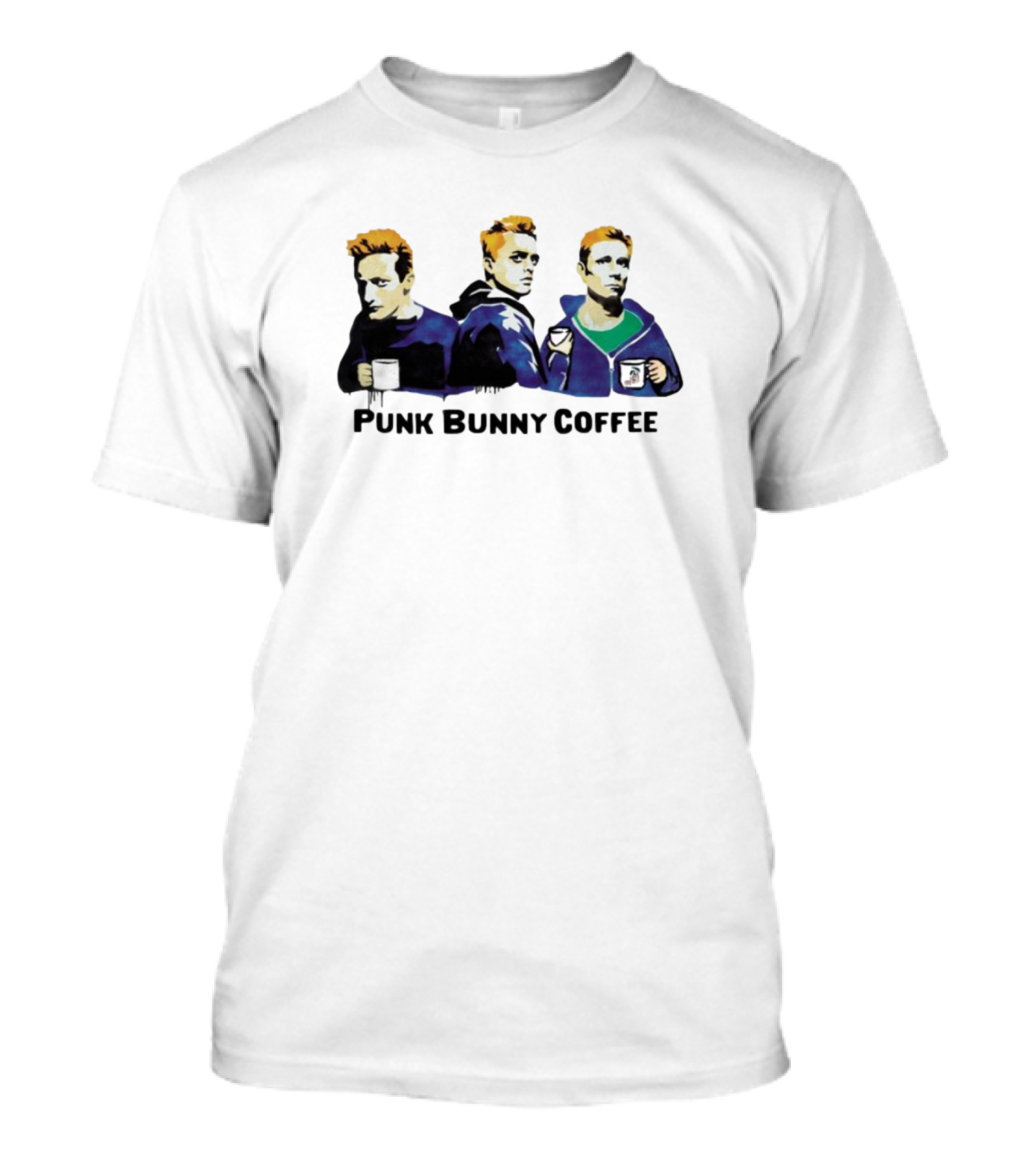 Punk Bunny Coffee Graffiti Style Trio With S T-Shirt