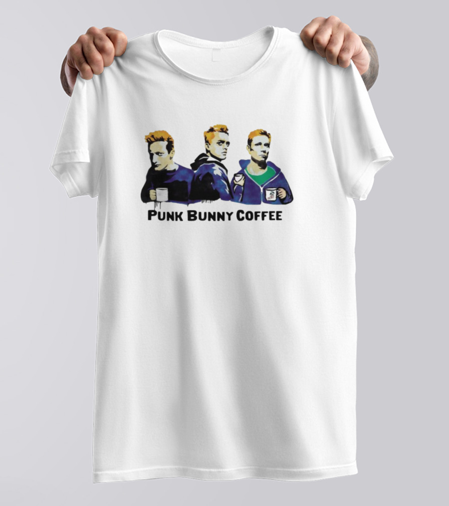 Punk Bunny Coffee Graffiti Style Trio With S T-Shirt