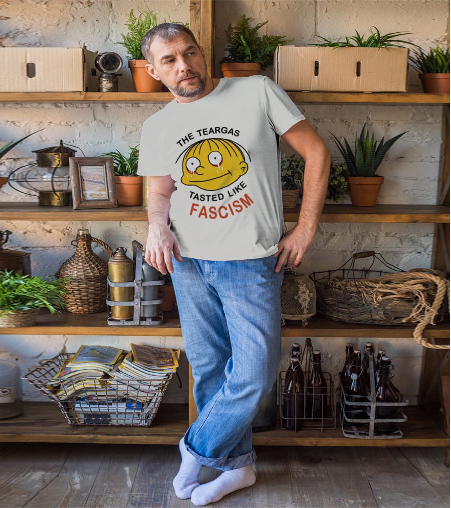 The Teargas Tasted Like Fascism Yellow Cartoon Face T-Shirt
