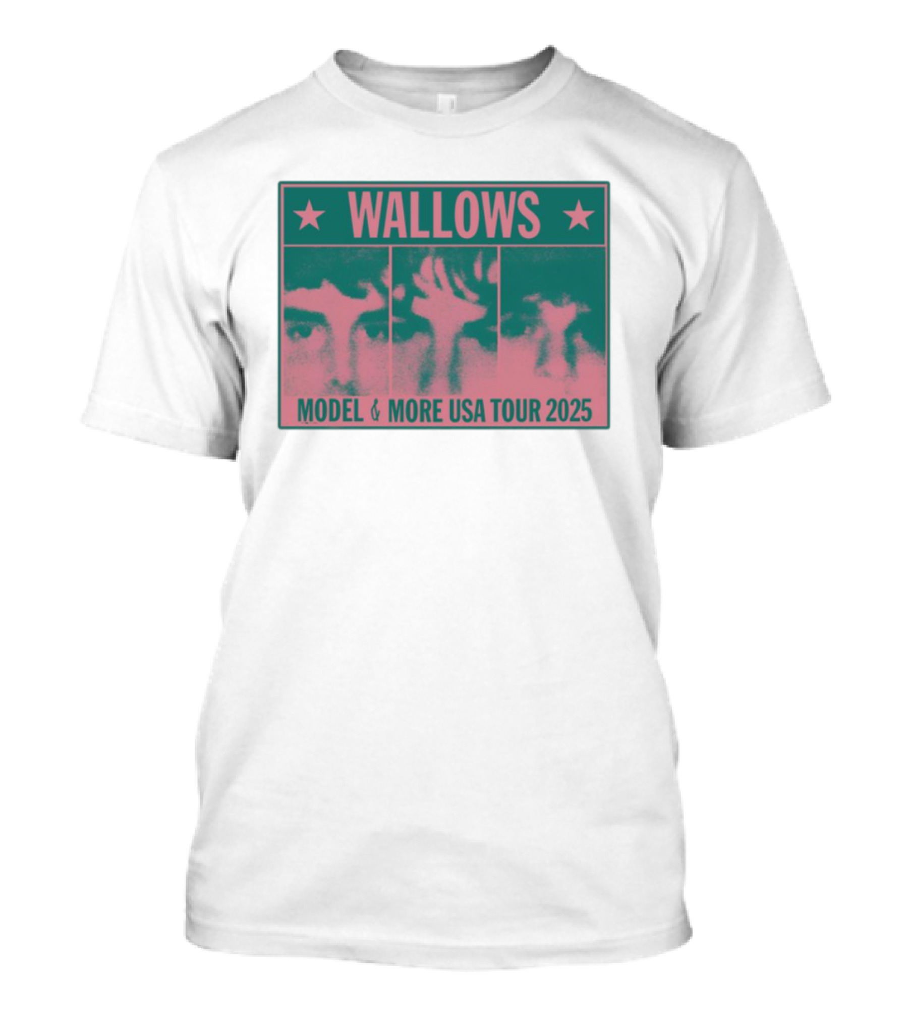 Wallows Model & More USA Tour 2025 Colorblock Faces T-Shirt