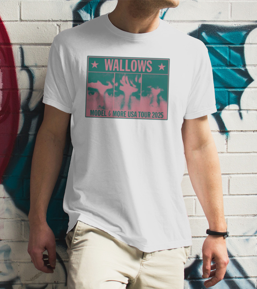 Wallows Model & More USA Tour 2025 Colorblock Faces T-Shirt