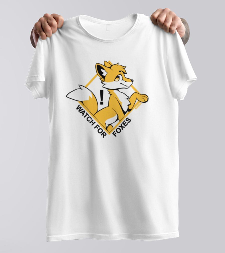 FOR FOXES YELLOW AND BLACK FOX ILLUSTRATION T-Shirt