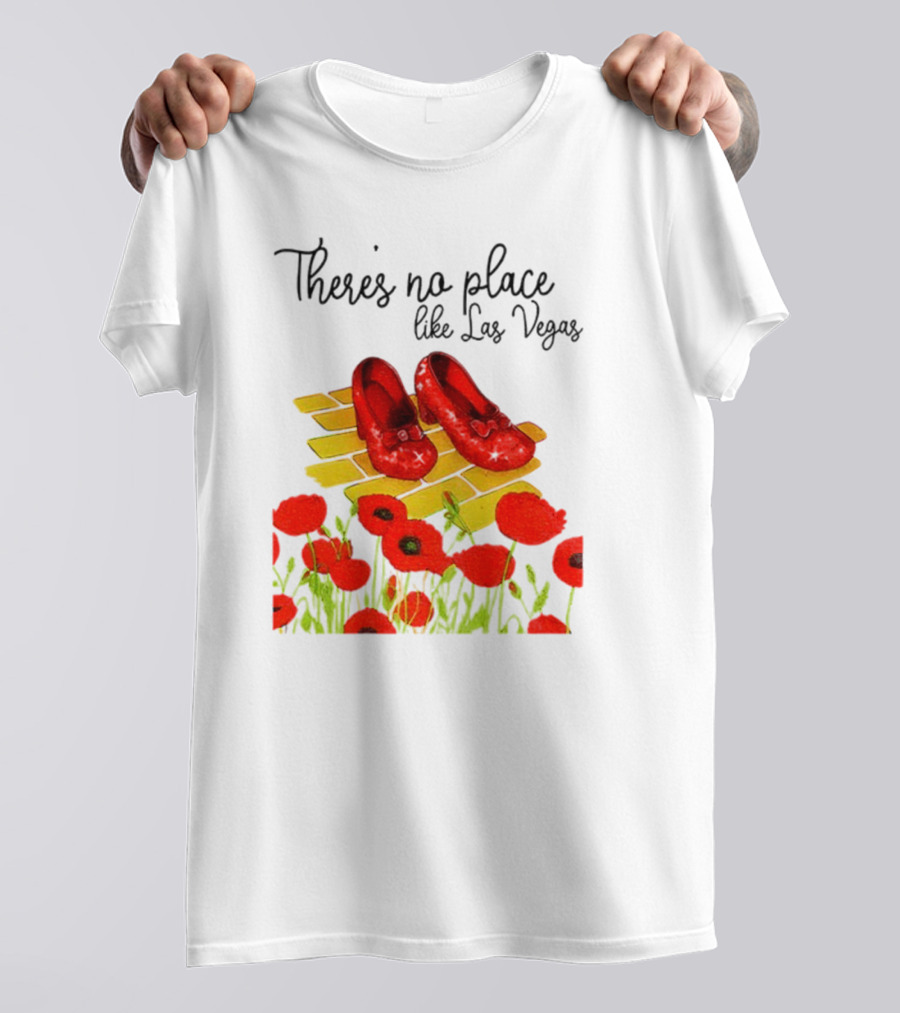 Wizard Of Oz Ruby Slippers Yellow Brick Road Poppies Las Vegas Magic T-Shirt