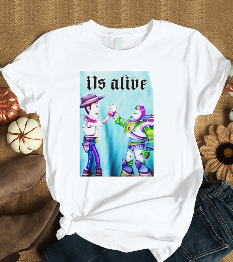 Ils Alive Woody And Buzz Lightyear Fist Bump T-Shirt