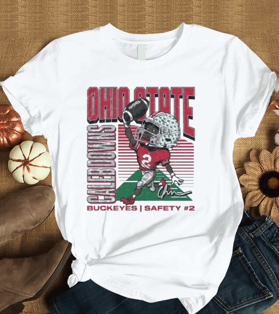 Ohio State Caleb Downs Buckeyes Safety Caricature #2 T-Shirt