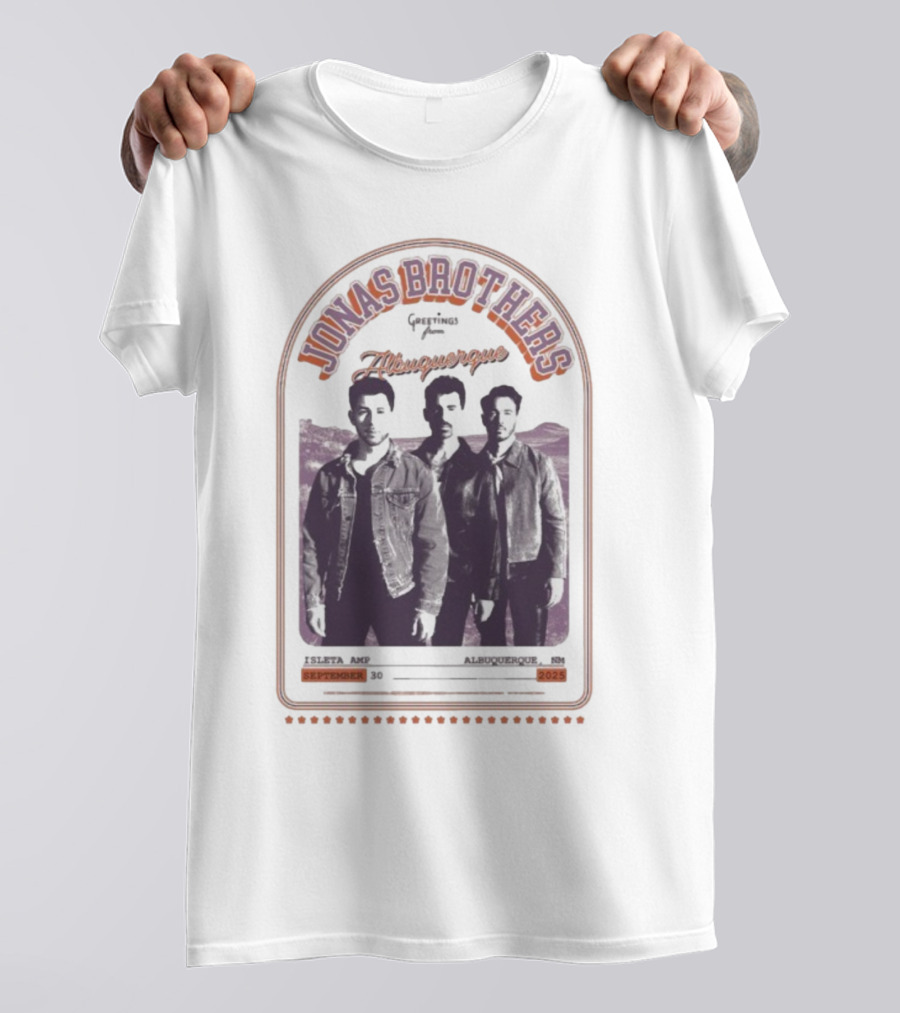 Jonas Brothers Greetings From Albuquerque NM Isleta AMP September 30 2025 T-Shirt