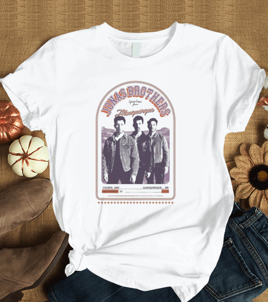 Jonas Brothers Greetings From Albuquerque NM Isleta AMP September 30 2025 T-Shirt