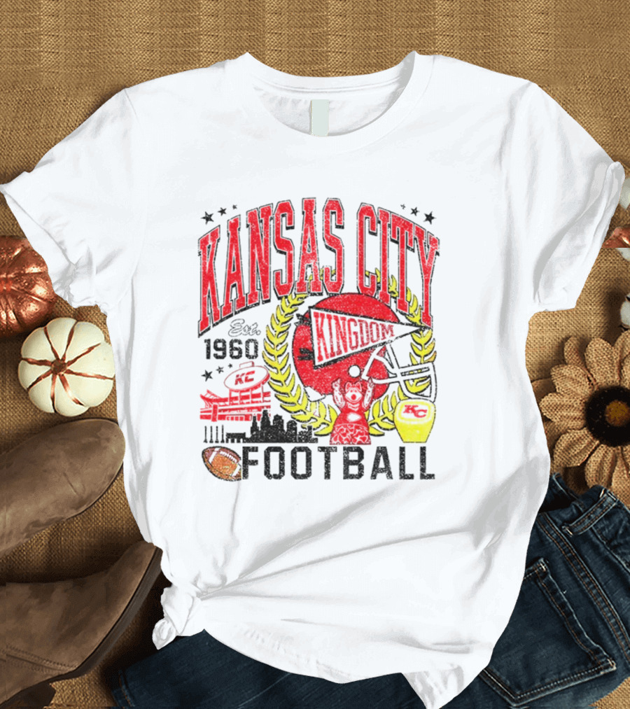 Kansas City Kingdom Chiefs Football Est 1960 T-Shirt