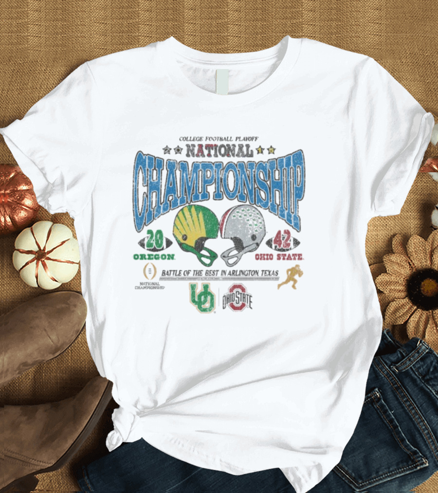 Ohio State 42 Vs Oregon 20 College Football Playoff National Championship 2015 Arlington Texas T-Shirt