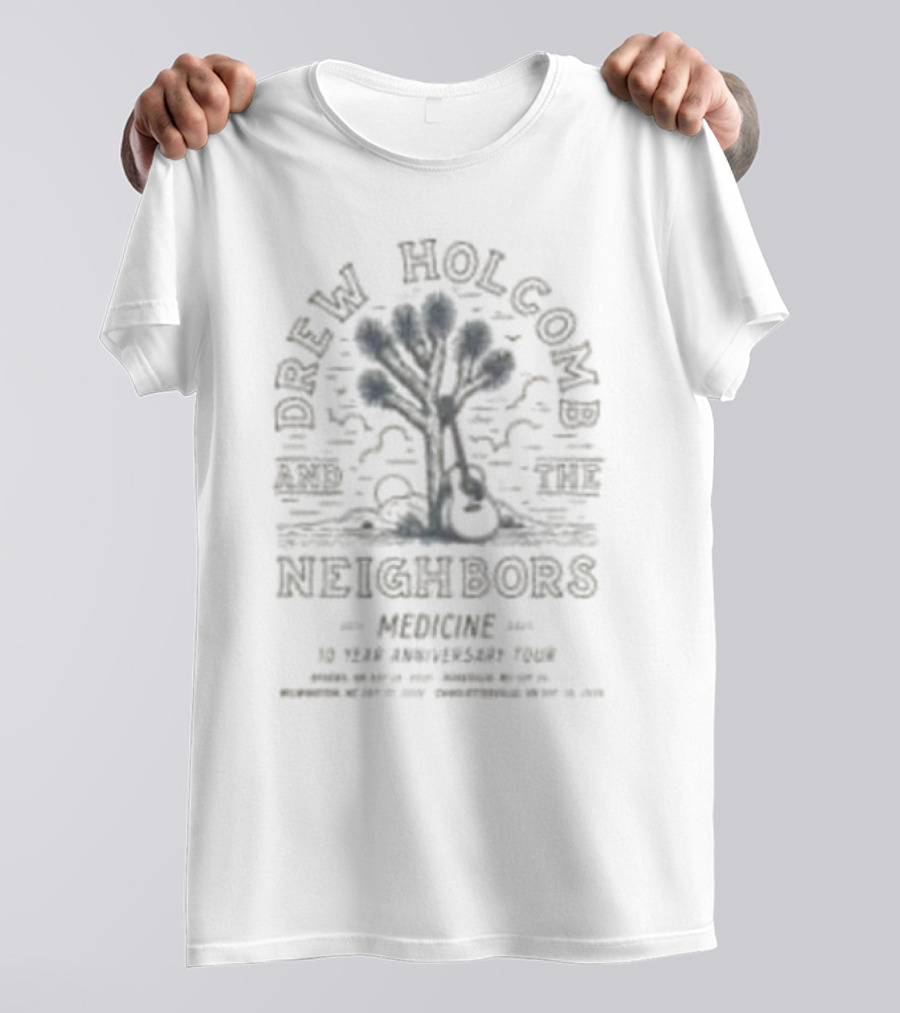 Drew Holcomb And The Neighbors Medicine 10th Anniversary Tour 2025 Tree Design T-Shirt