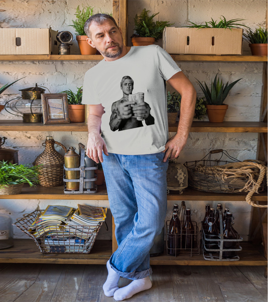 Handsome Luke Counting Money Tattoo Portrait T-Shirt