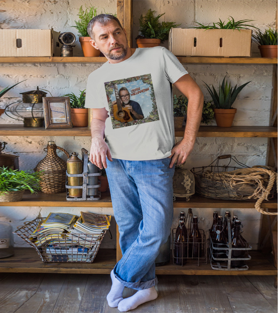 John Williamson EMU Guitar Ausmusic Floral Border T-Shirt