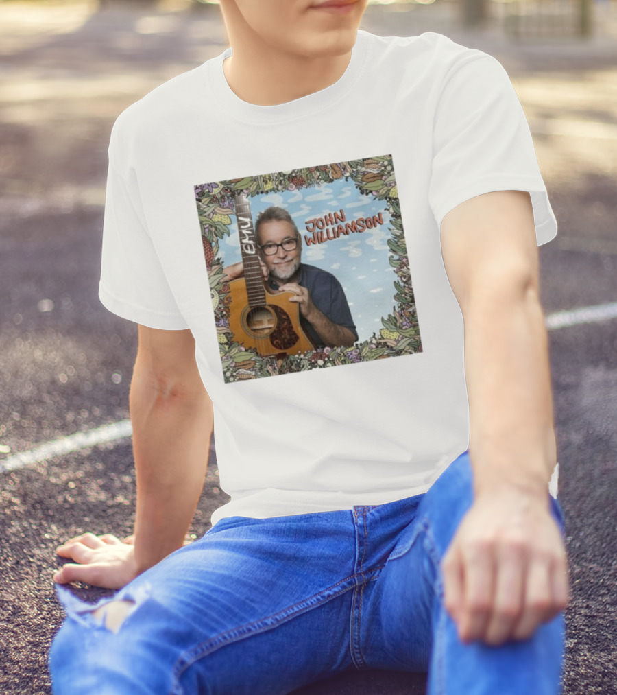 John Williamson EMU Guitar Ausmusic Floral Border T-Shirt