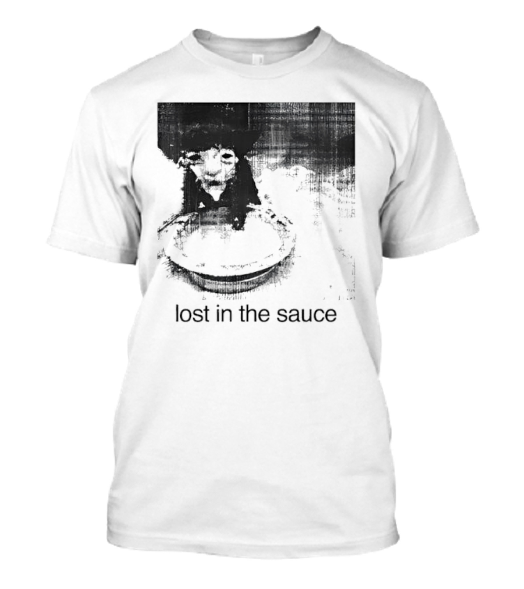 Lost In The Sauce Cat Image With Text T-Shirt