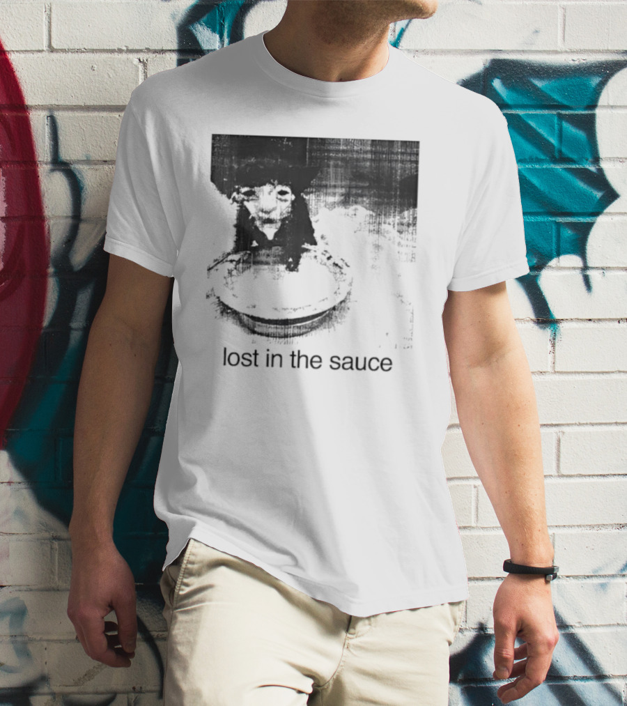 Lost In The Sauce Cat Image With Text T-Shirt