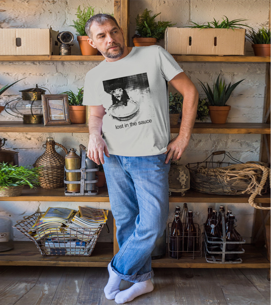 Lost In The Sauce Cat Image With Text T-Shirt