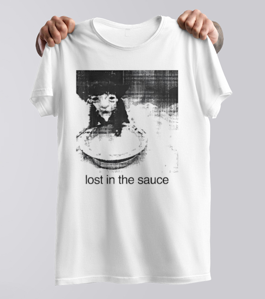 Lost In The Sauce Cat Image With Text T-Shirt