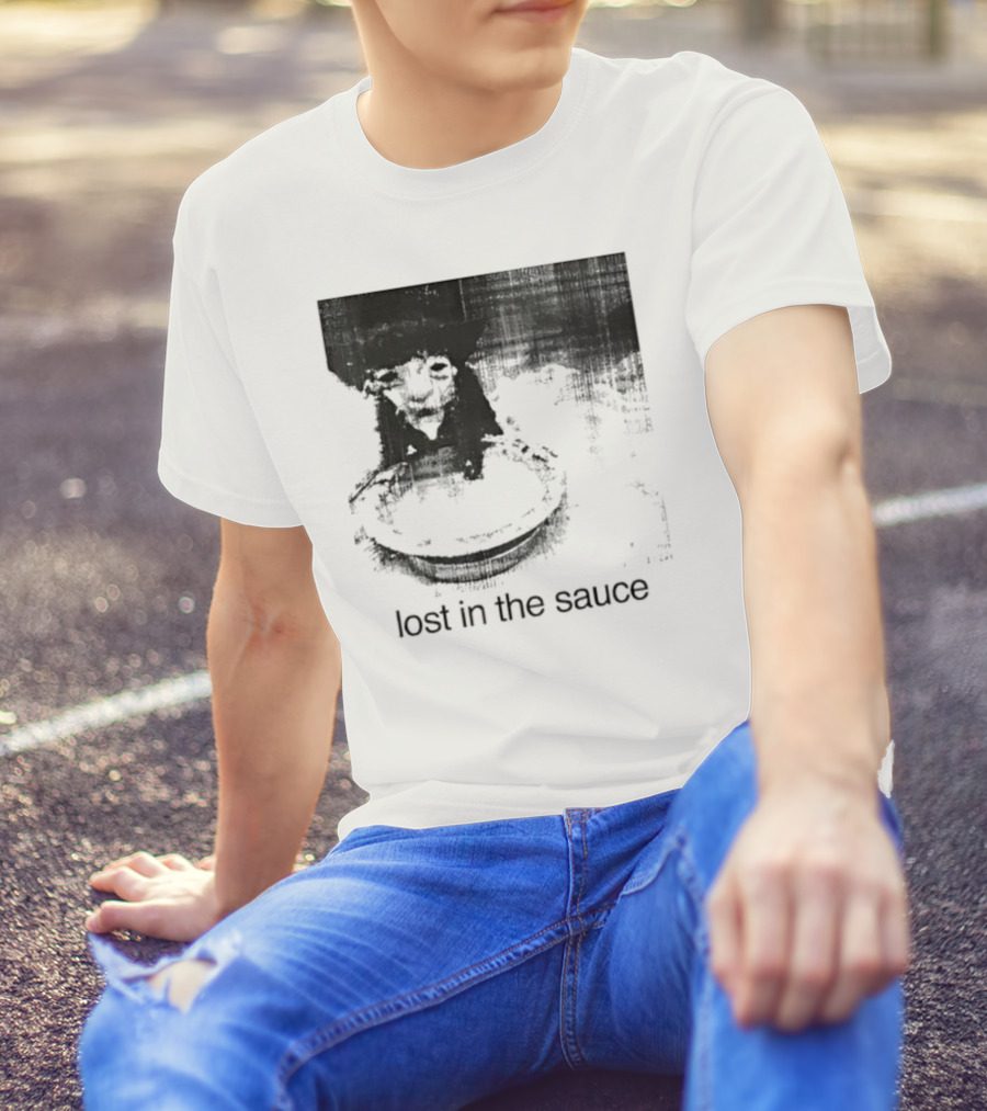Lost In The Sauce Cat Image With Text T-Shirt