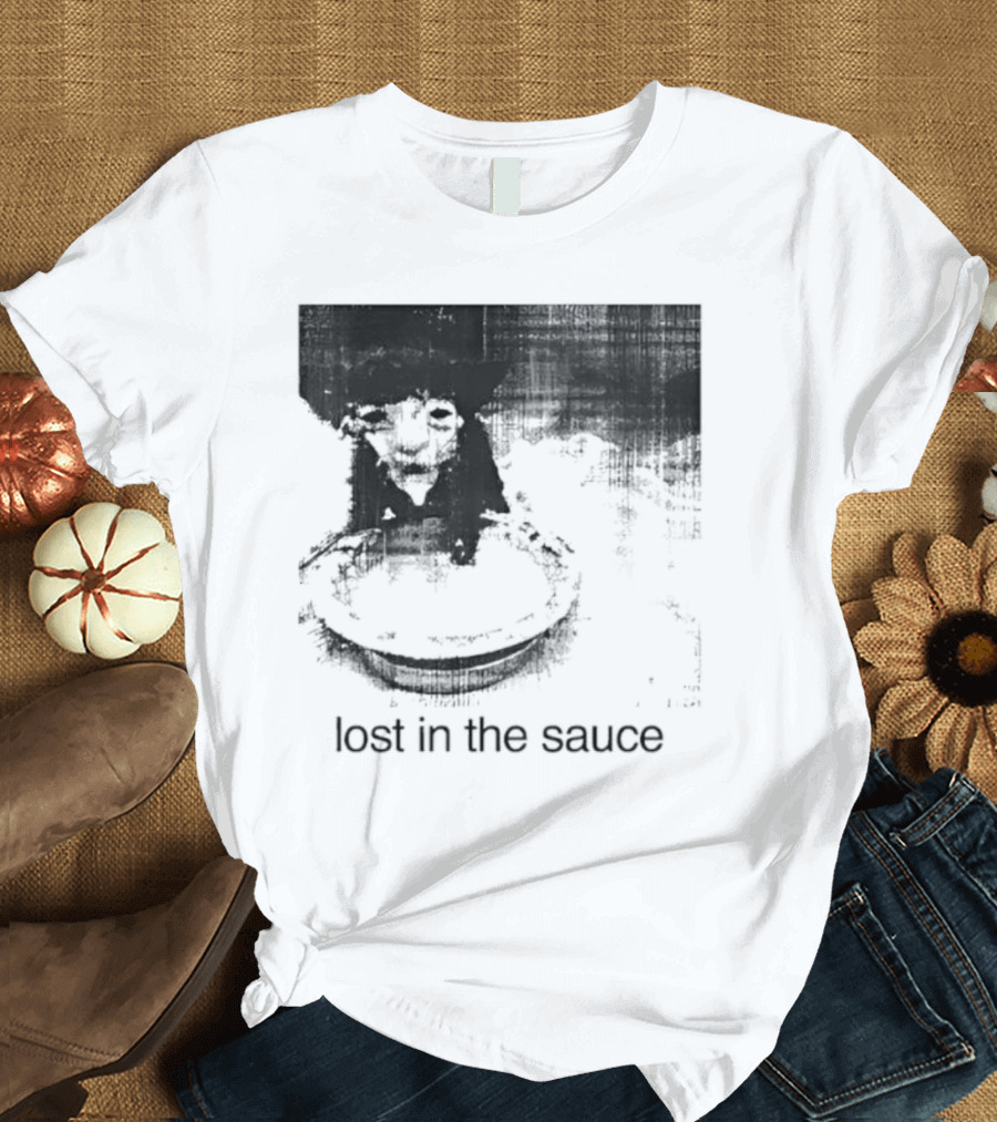 Lost In The Sauce Cat Image With Text T-Shirt