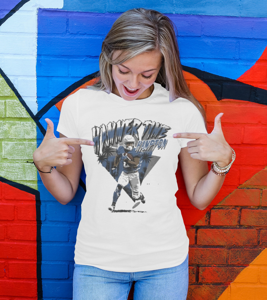 Hammer Time Hampton Los Angeles Chargers Football Palm Trees Icon T-Shirt