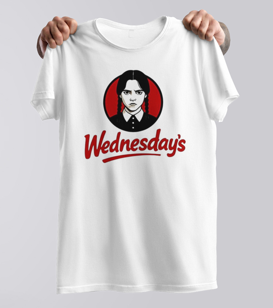 Jenna Ortega Wednesday's Parody Red Circle Graphic T-Shirt