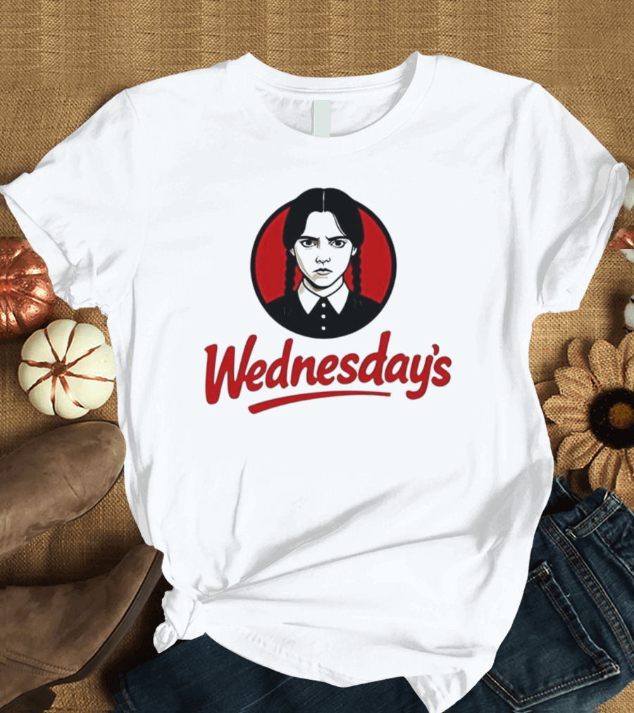 Jenna Ortega Wednesday's Parody Red Circle Graphic T-Shirt