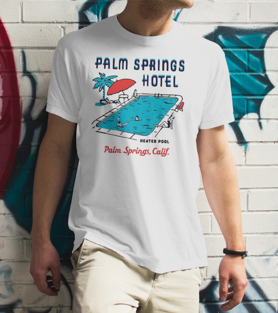 Palm Springs Hotel Heated Pool Palm Springs Calif Vintage T-Shirt