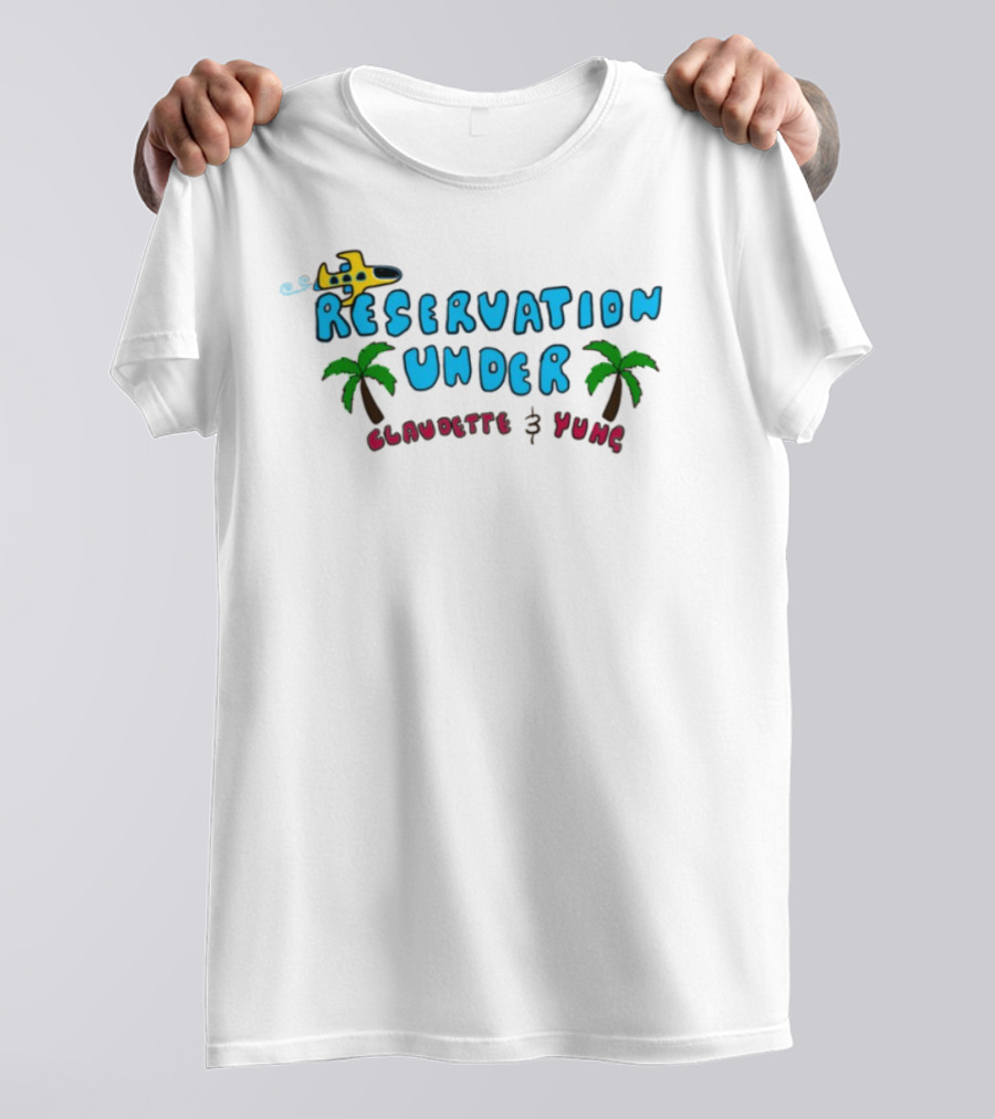 Reservation Under Claudette Yung Beach Beds Tropical Vacation T-Shirt