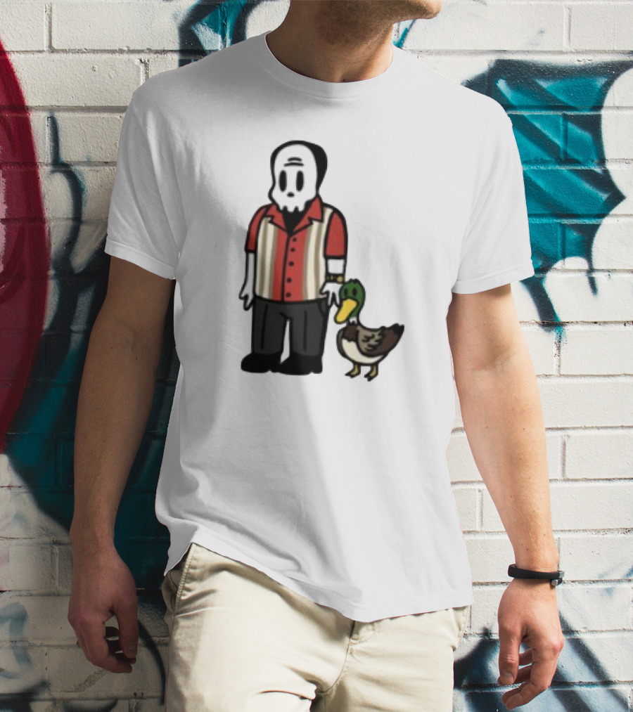 Warren Lotas Skull Character With Duck Companion Bowling Style Outfit T-Shirt