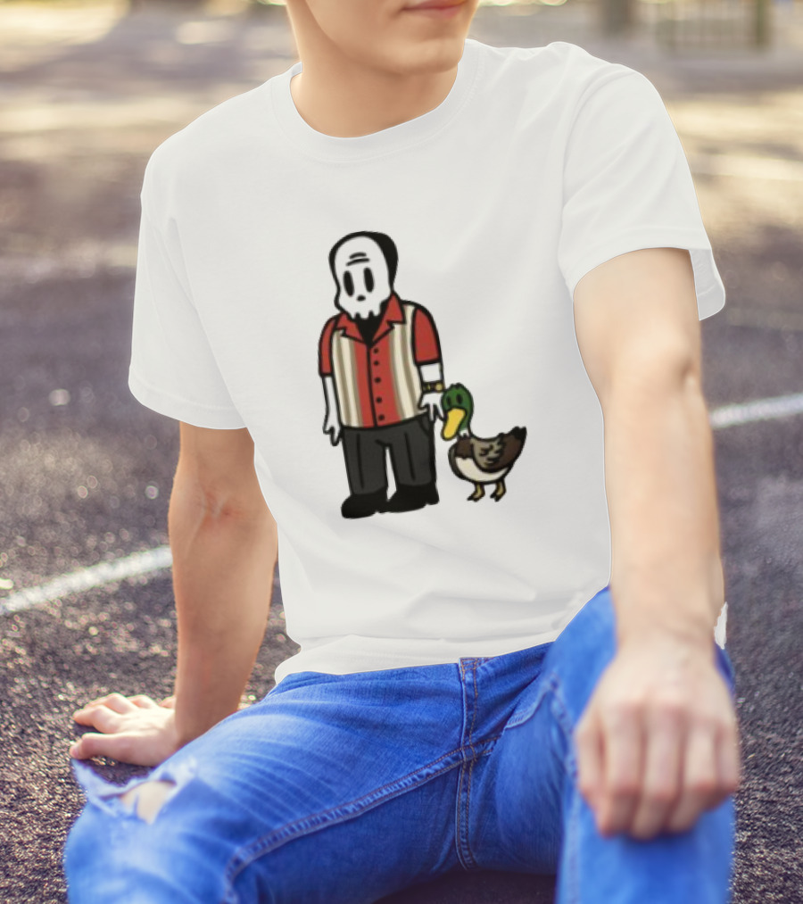 Warren Lotas Skull Character With Duck Companion Bowling Style Outfit T-Shirt