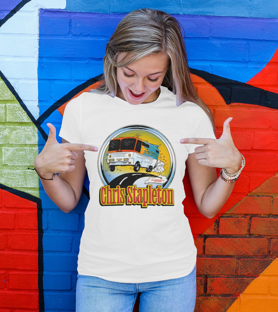 Chris Stapleton Youth Bus Flying Road Adventure T-Shirt