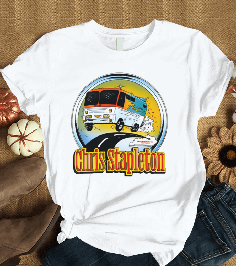 Chris Stapleton Youth Bus Flying Road Adventure T-Shirt
